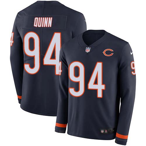 Personalized Bears #94 Robert Quinn Navy Blue Team Color Men’s Stitched NFL Limited Therma Long Sleeve Jersey