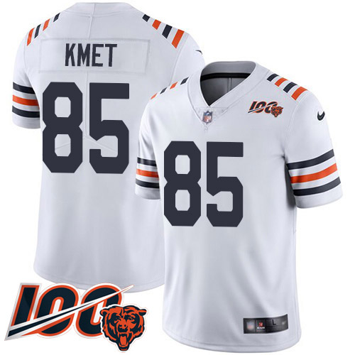 Personalized Bears #85 Cole Kmet White Alternate Men’s Stitched NFL Untouchable Limited 100th Season Jersey