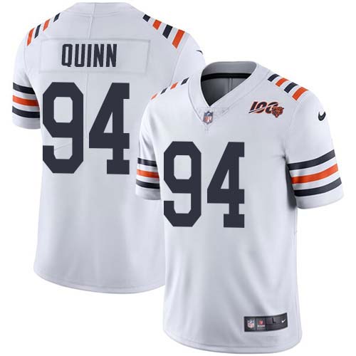 Personalized Bears #94 Robert Quinn White Alternate Men’s Stitched NFL Untouchable Limited 100th Season Jersey