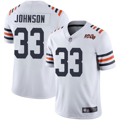 Personalized Bears #33 Jaylon Johnson White Alternate Men’s Stitched NFL Untouchable Limited 100th Season Jersey