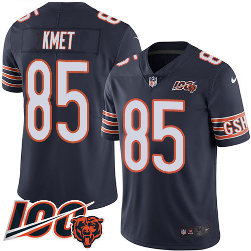 Personalized Bears #85 Cole Kmet Navy Blue Team Color Men’s Stitched NFL 100th Season Untouchable Limited Jersey