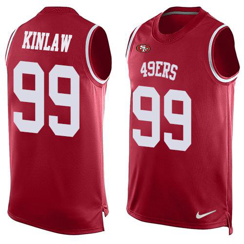 Personalized 49ers #99 Javon Kinlaw Red Team Color Men’s Stitched NFL Limited Tank Top Jersey