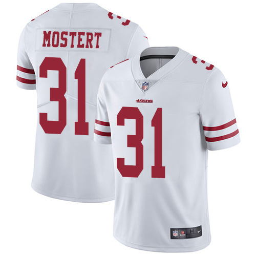 Personalized 49ers #31 Raheem Mostert White Men’s Stitched NFL Untouchable Limited Jersey