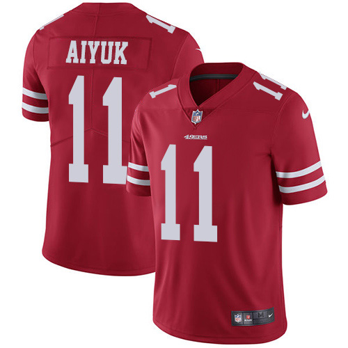 Personalized 49ers #11 Brandon Aiyuk Red Team Color Men’s Stitched NFL Untouchable Limited Jersey