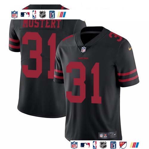 Personalized 49ers #31 Raheem Mostert Black Alternate Men’s Stitched NFL Untouchable Limited Jersey