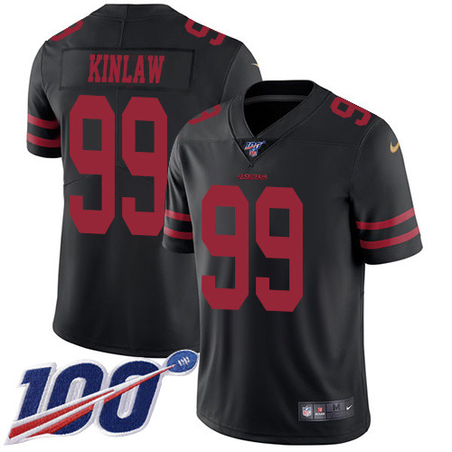Personalized 49ers #99 Javon Kinlaw Black Alternate Men’s Stitched NFL 100th Season Untouchable Limited Jersey