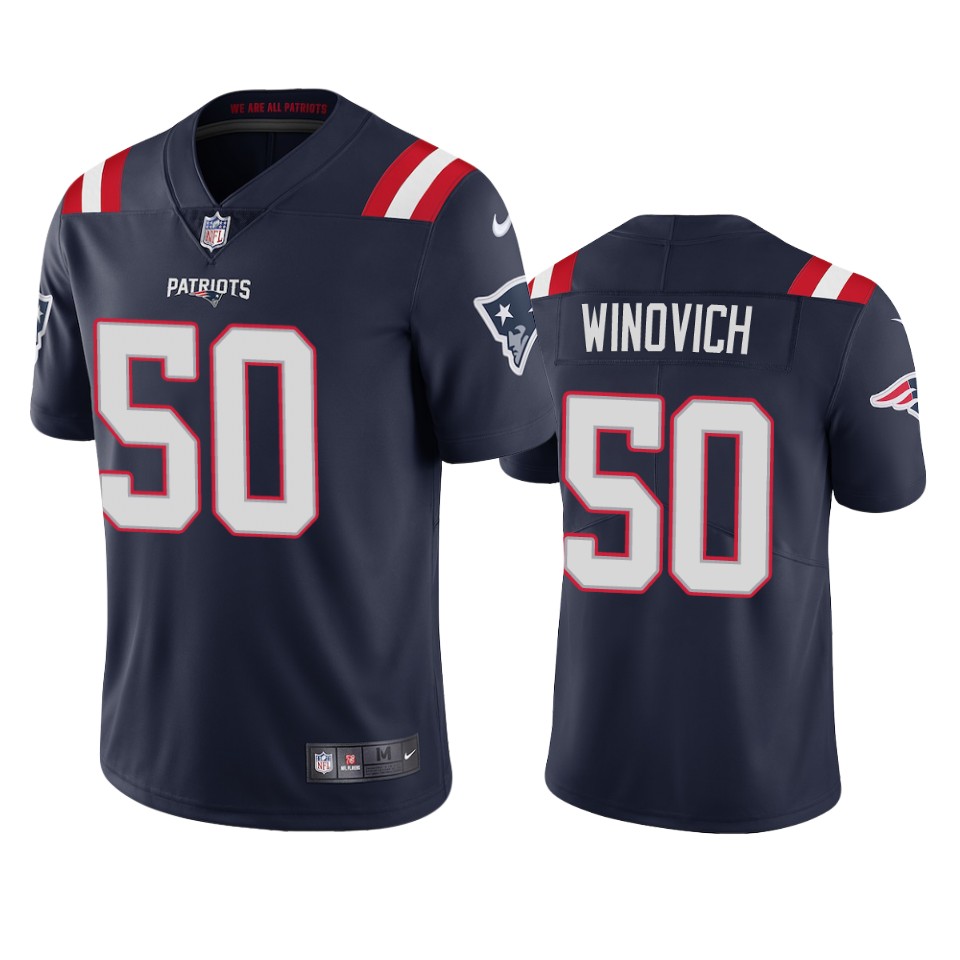 Personalized New England Patriots #50 Chase Winovich Men’s Navy 2020 Limited Jersey