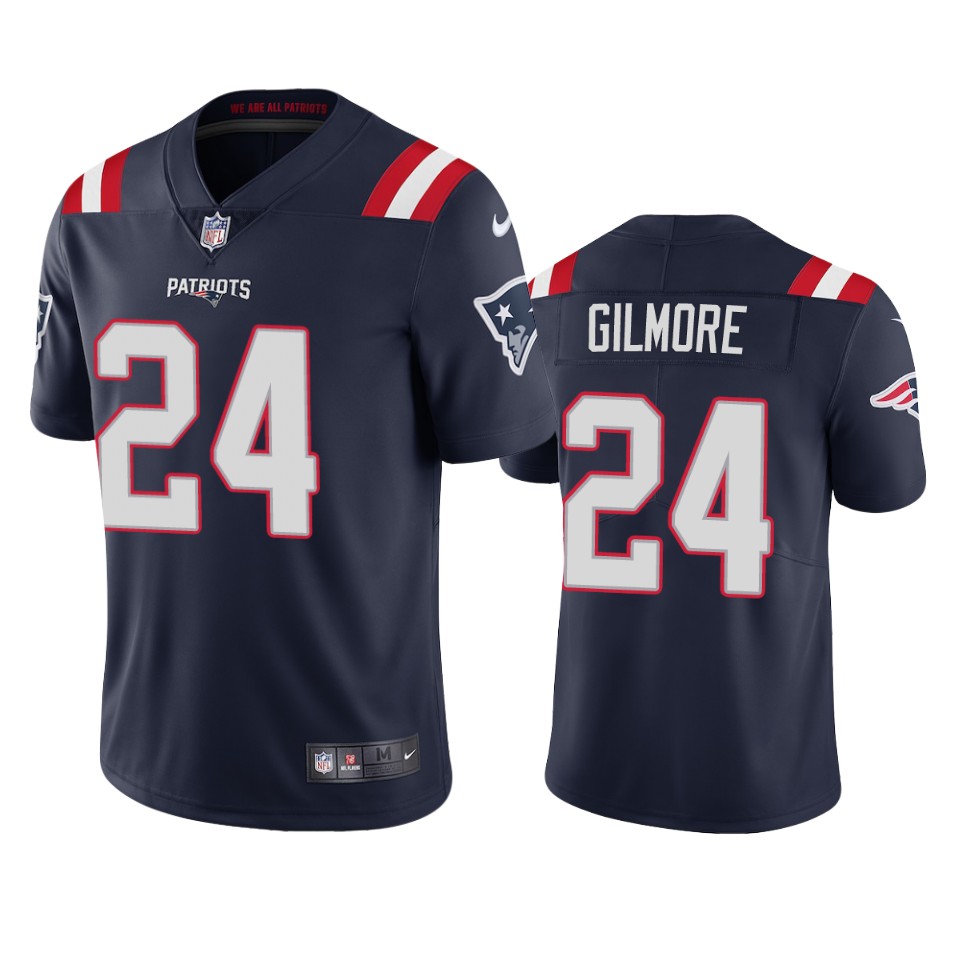 Personalized New England Patriots #24 Stephon Gilmore Men’s Navy 2020 Limited Jersey