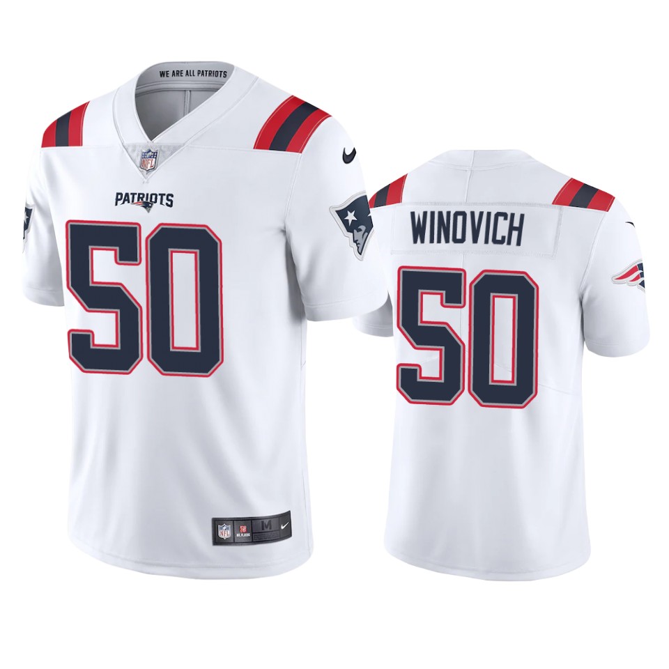 Personalized New England Patriots #50 Chase Winovich Men’s White 2020 Limited Jersey