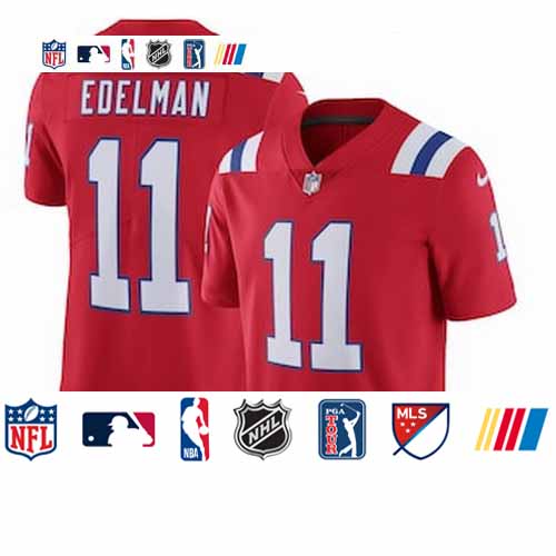 Personalized New England Patriots #11 Julian Edelman Men’s Red Alternate 2020 Limited Jersey