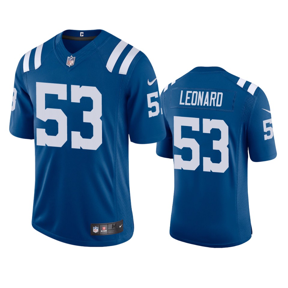 Personalized Indianapolis Colts #53 Darius Leonard Men’s Royal 2020 Limited Jersey