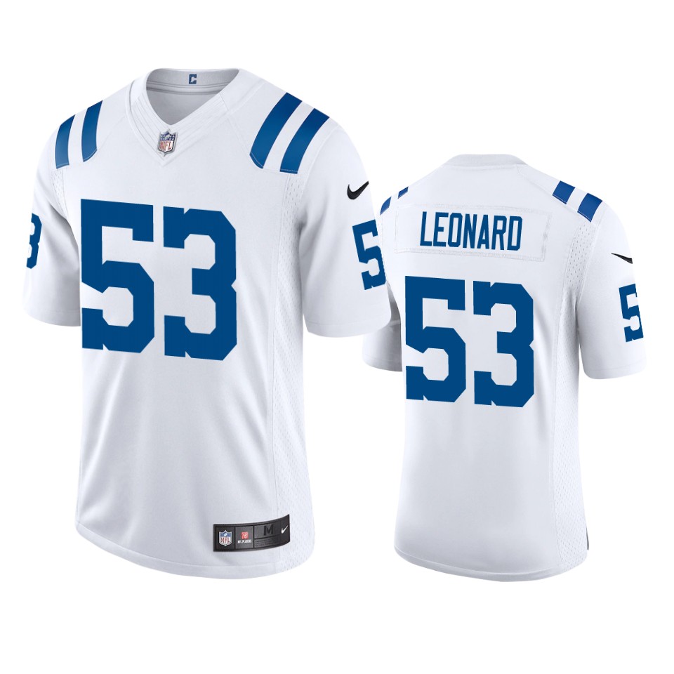 Personalized Indianapolis Colts #53 Darius Leonard Men’s White 2020 Limited Jersey