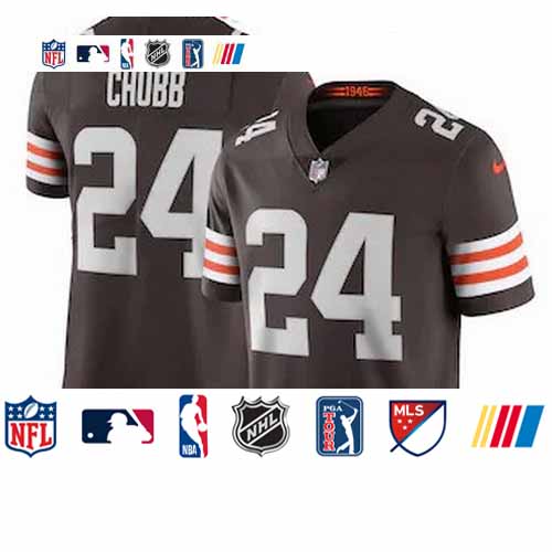 Personalized Cleveland Browns #24 Nick Chubb Men’s Brown 2020 Limited Jersey
