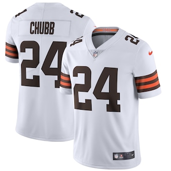 Personalized Cleveland Browns #24 Nick Chubb Men’s White 2020 Limited Jersey