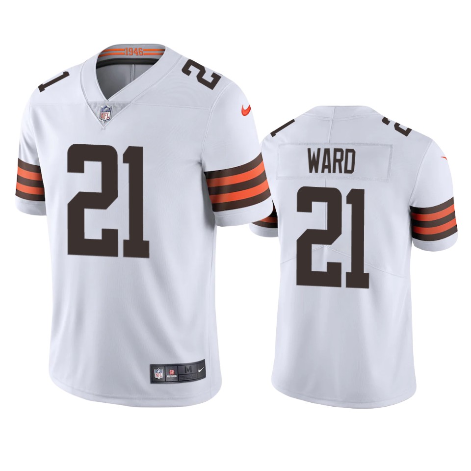 Personalized Cleveland Browns #21 Denzel Ward Men’s White 2020 Limited Jersey