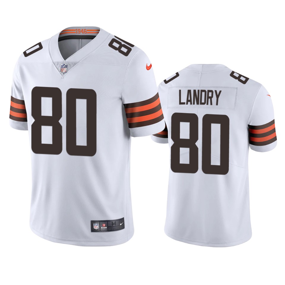 Personalized Cleveland Browns #80 Jarvis Landry Men’s White 2020 Limited Jersey