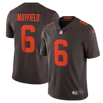 Personalized Cleveland Browns #6 Baker Mayfield Men’s Brown Alternate 2020 Limited Jersey
