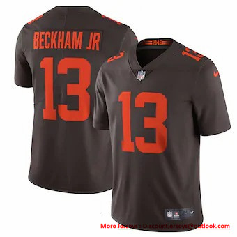 Personalized Cleveland Browns #13 Odell Beckham Jr. Men’s Brown Alternate 2020 Limited Jersey