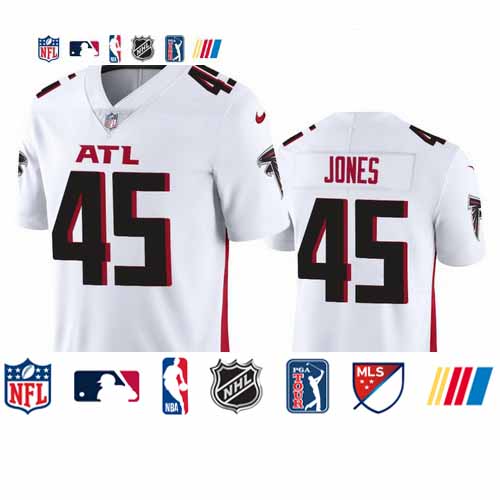 Personalized Atlanta Falcons #45 Deion Jones Men’s White 2020 Untouchable Limited NFL Jersey