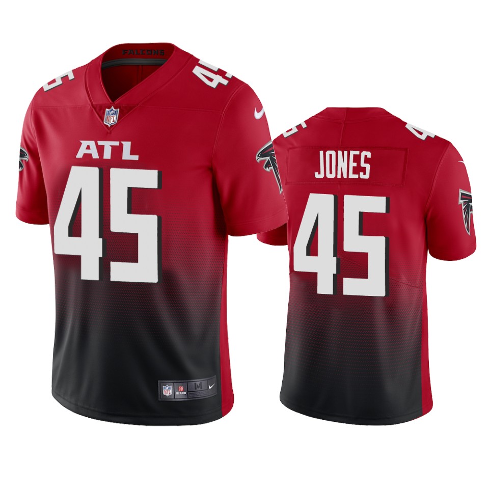 Personalized Atlanta Falcons #45 Deion Jones Men’s Red 2nd Alternate 2020 Untouchable Limited NFL Jersey