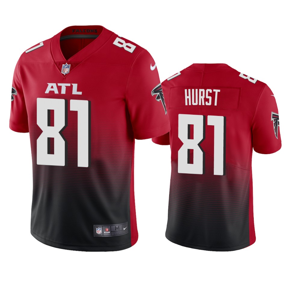 Personalized Atlanta Falcons #81 Hayden Hurst Men’s Red 2nd Alternate 2020 Untouchable Limited NFL Jersey