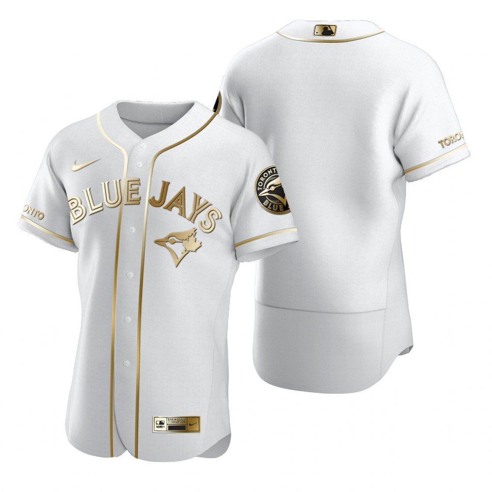 Personalized Toronto Blue Jays Blank White Men’s Authentic Golden Edition MLB Jersey