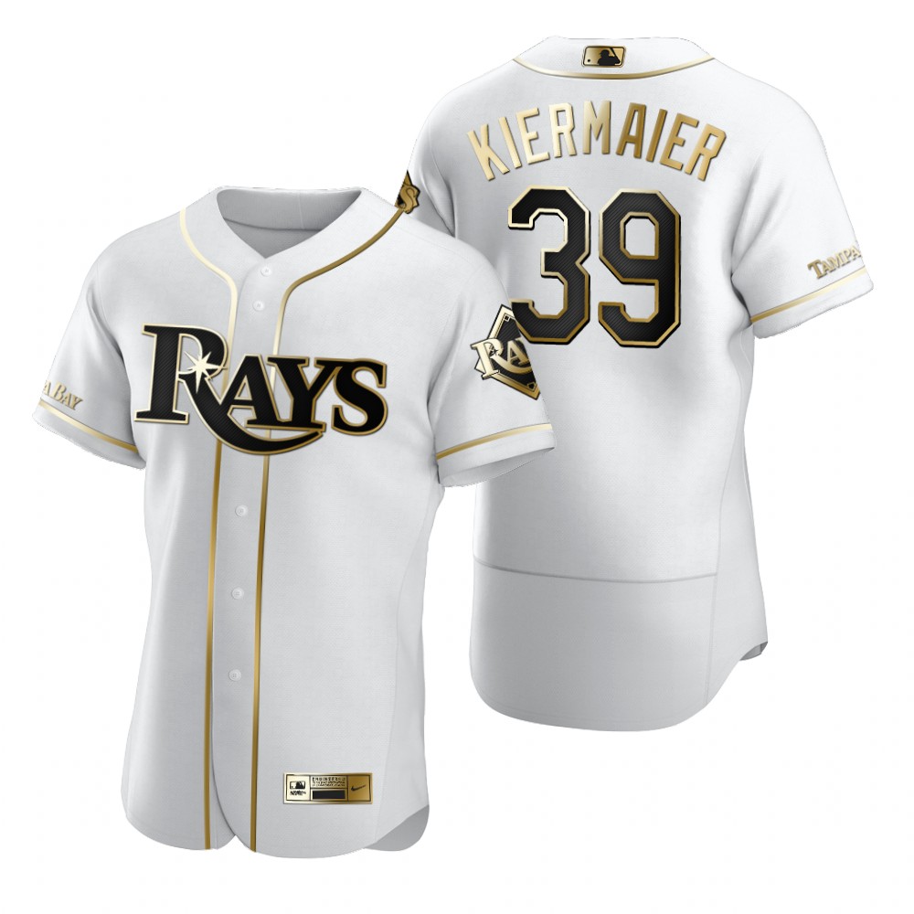 Personalized Tampa Bay Rays #39 Kevin Kiermaier White Men’s Authentic Golden Edition MLB Jersey