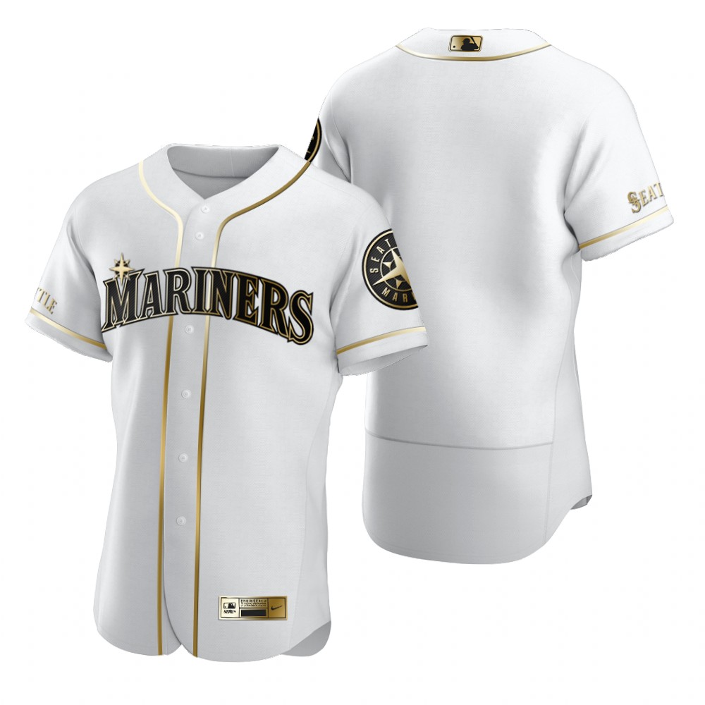 Personalized Seattle Mariners Blank White Men’s Authentic Golden Edition MLB Jersey