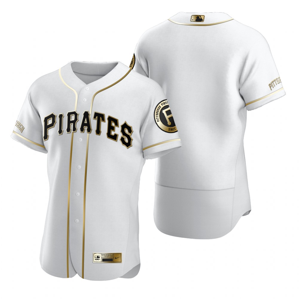 Personalized Pittsburgh Pirates Blank White Men’s Authentic Golden Edition MLB Jersey
