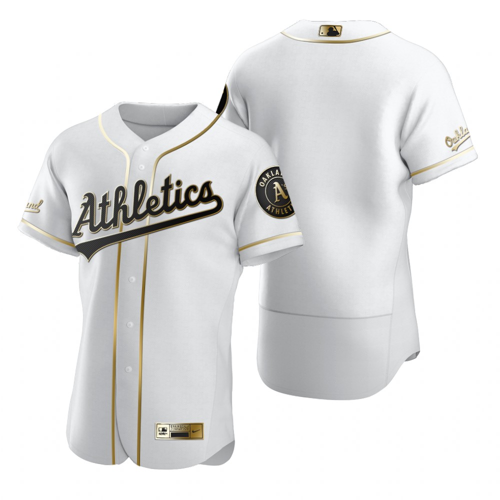 Personalized Oakland Athletics Blank White Men’s Authentic Golden Edition MLB Jersey