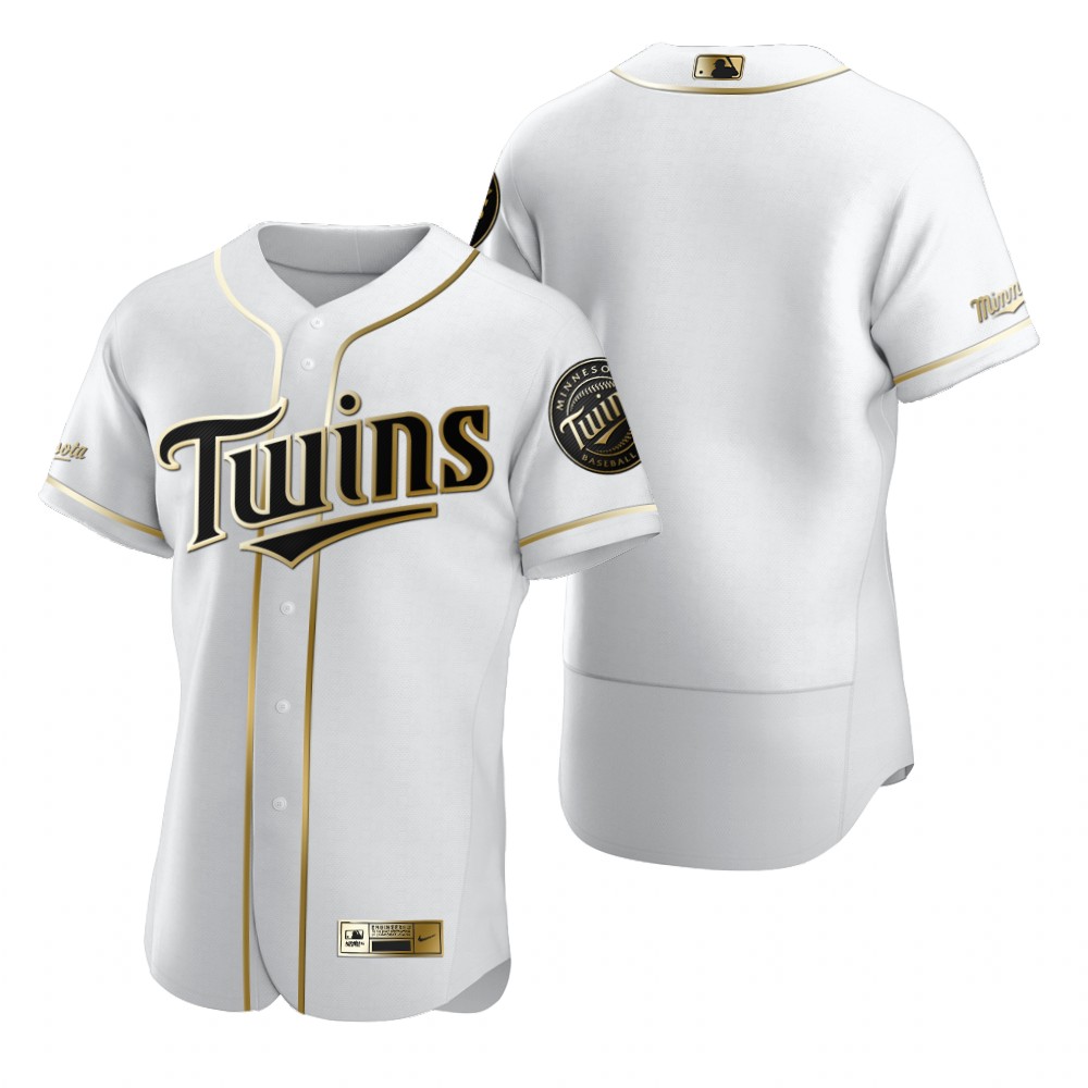 Personalized Minnesota Twins Blank White Men’s Authentic Golden Edition MLB Jersey