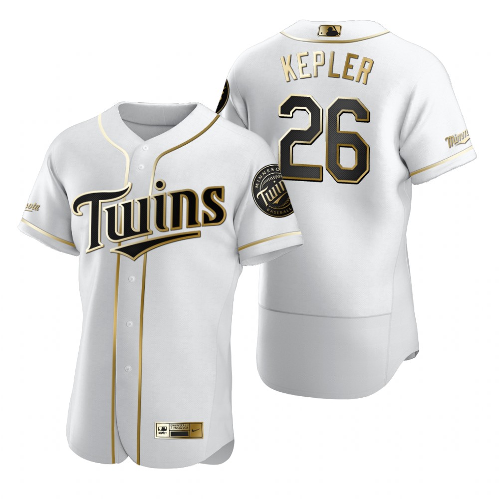 Personalized Minnesota Twins #26 Max Kepler White Men’s Authentic Golden Edition MLB Jersey