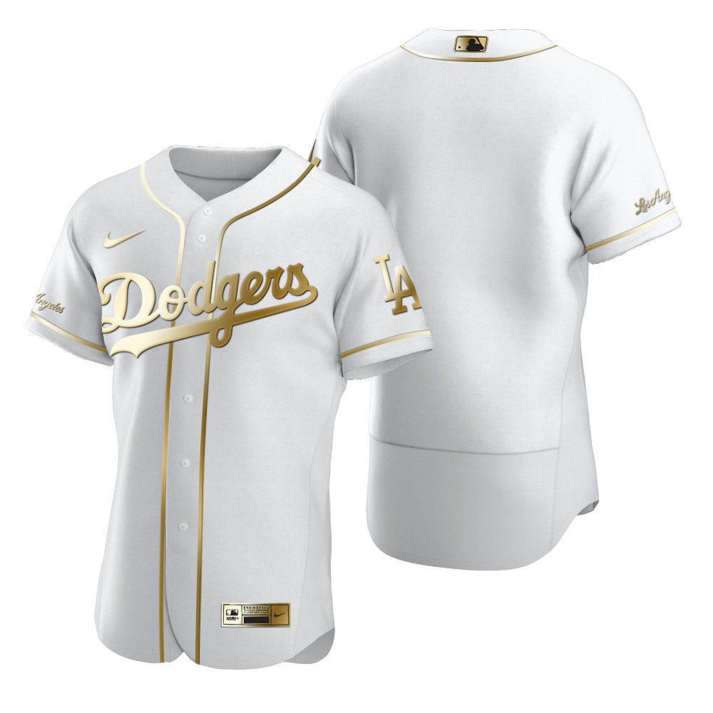 Personalized Los Angeles Dodgers Blank White Men’s Authentic Golden Edition MLB Jersey
