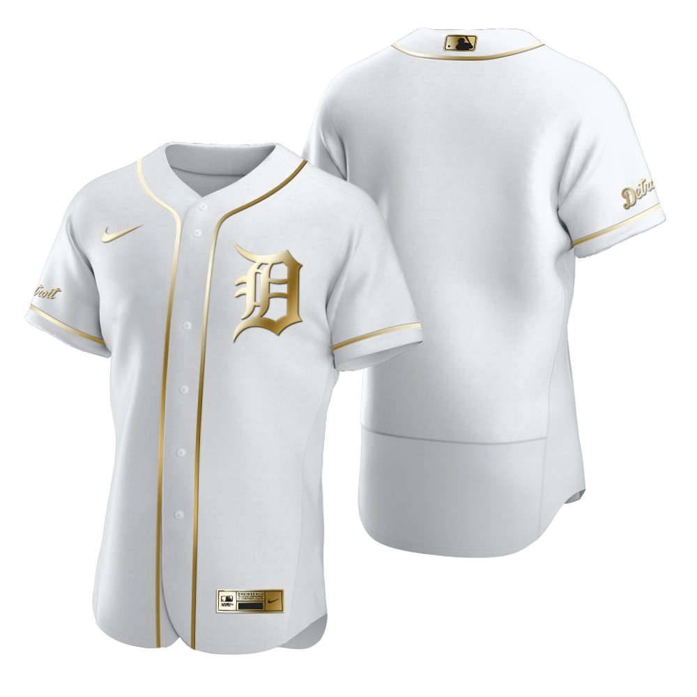 Personalized Detroit Tigers Blank White Men’s Authentic Golden Edition MLB Jersey