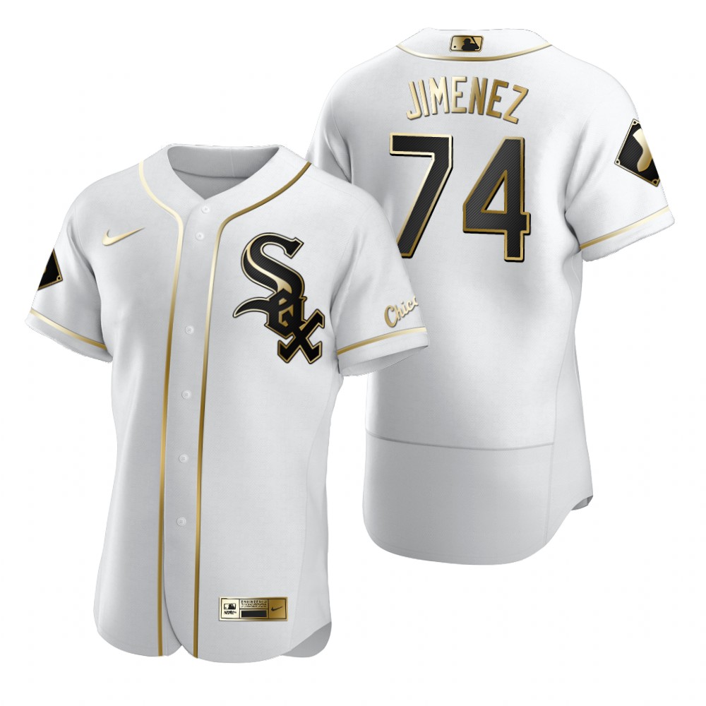 Personalized Chicago White Sox #74 Eloy Jimenez White Men’s Authentic Golden Edition MLB Jersey