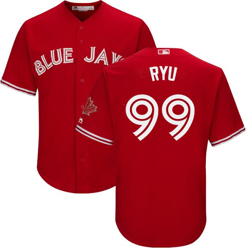 Personalized Blue Jays #99 Hyun-Jin Ryu Red New Cool Base Stitched MLB Jersey