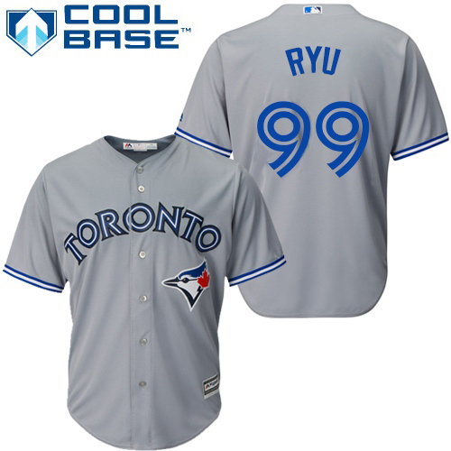 Personalized Blue Jays #99 Hyun-Jin Ryu Grey New Cool Base Stitched MLB Jersey