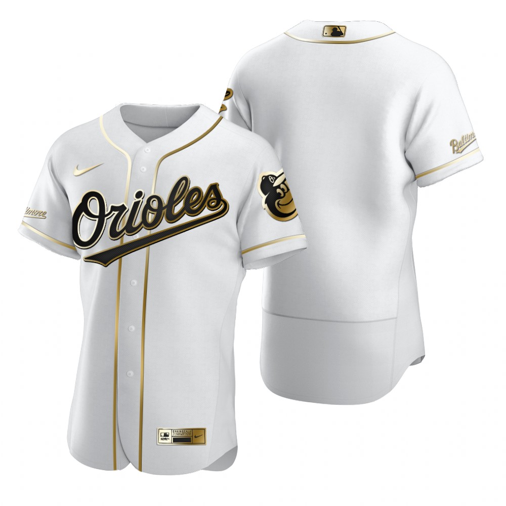 Personalized Baltimore Orioles Blank White Men’s Authentic Golden Edition MLB Jersey