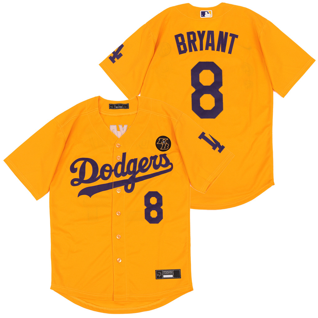Personalized Dodgers 8 Kobe Bryant Yellow 2020 KB Cool Base Jersey