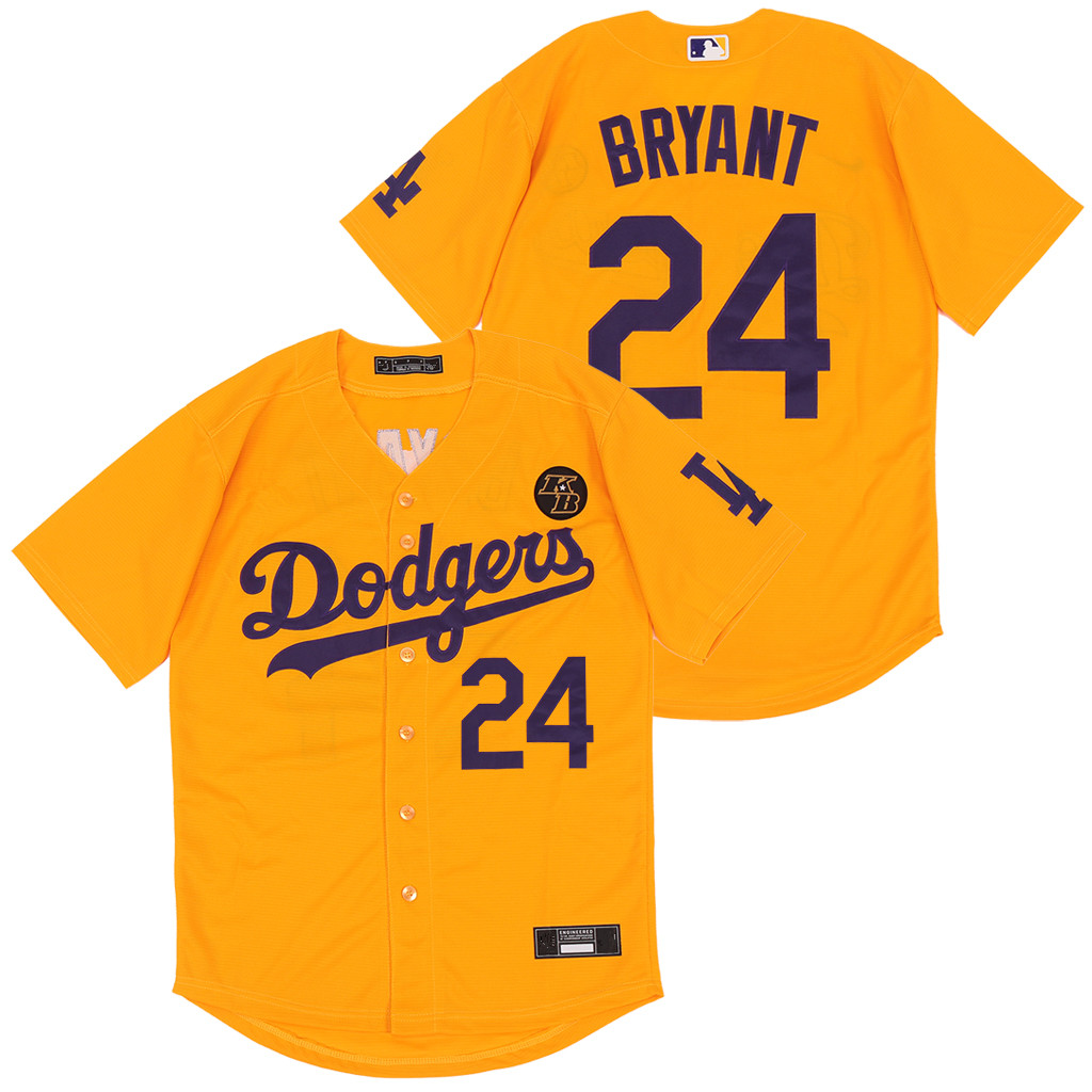 Personalized Dodgers 24 Kobe Bryant Yellow 2020 KB Cool Base Jersey