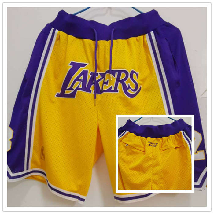 Personalized Lakers Yellow Just Don With Pocket Swingman Shorts