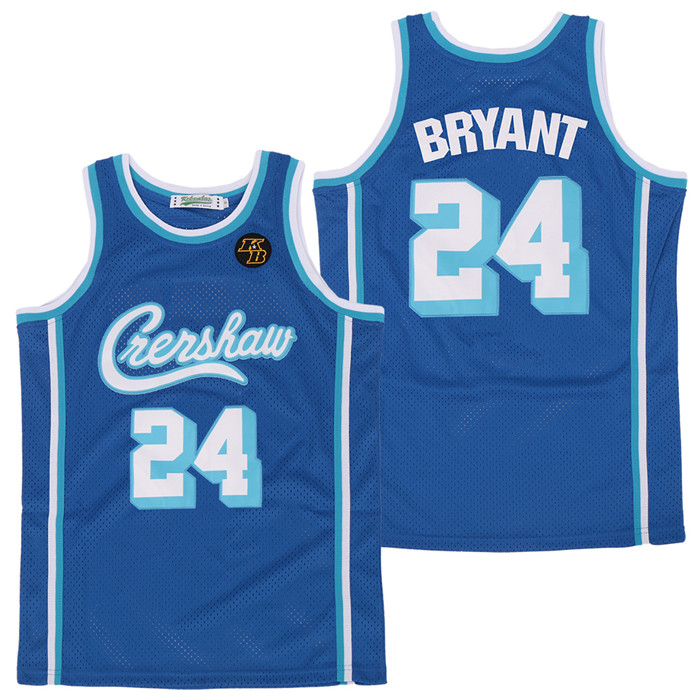 Personalized Lakers 24 Kobe Bryant Light Blue KB Patch Swingman Jersey