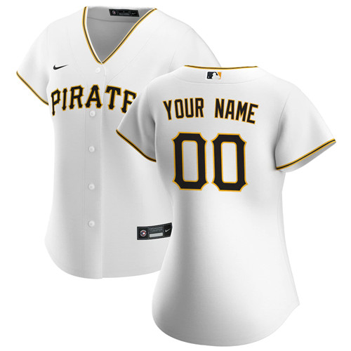 Personalized Women Pittsburgh Pirates White Home Jersey