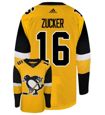 Personalized Penguins #16 Jason Zucker Yellow Jersey