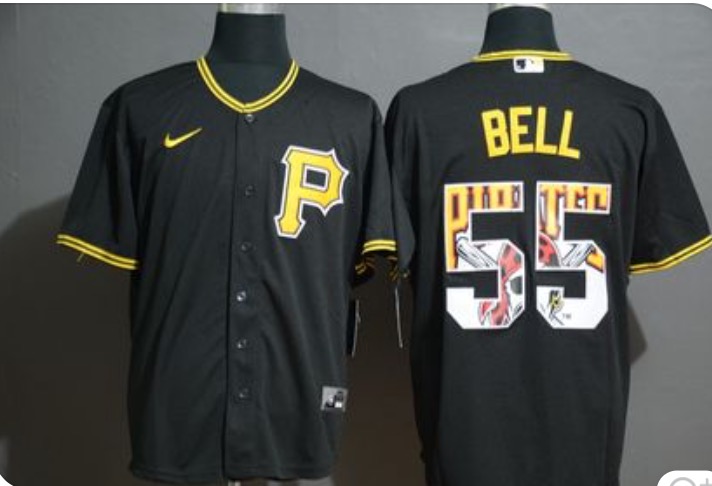 Personalized Pirates 55 Josh Bell Black Logo in Number Cool Base Jersey