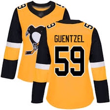 Personalized Women Penguins 59 Jake Guentzel Yellow Women Jersey