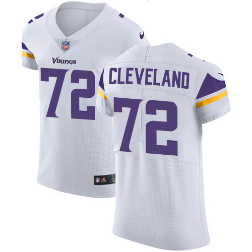 Personalized Vikings #72 Ezra Cleveland White Men’s Stitched NFL New Elite Jersey