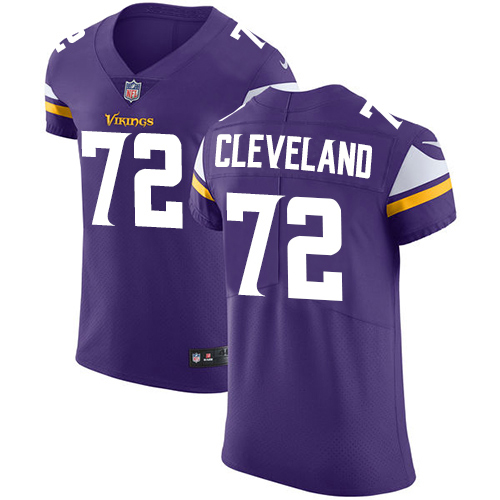 Personalized Vikings #72 Ezra Cleveland Purple Team Color Men’s Stitched NFL Untouchable Elite Jersey