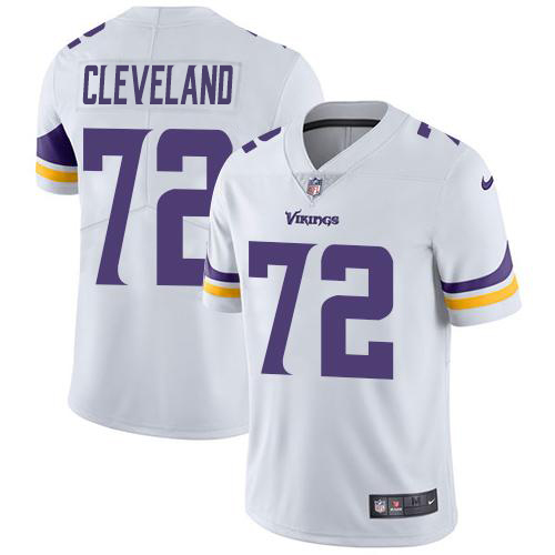 Personalized Vikings #72 Ezra Cleveland White Men’s Stitched NFL Untouchable Limited Jersey