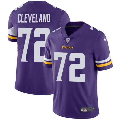 Personalized Vikings #72 Ezra Cleveland Purple Team Color Men’s Stitched NFL Untouchable Limited Jersey